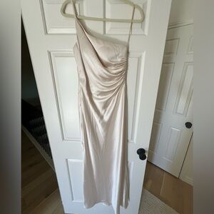 Jade Satin Dress - Soft Champagne, Size 4!